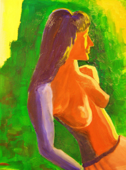 Studie naar model in twee sessies, olieverf. Life study after model. Oilpaint in two sessions.